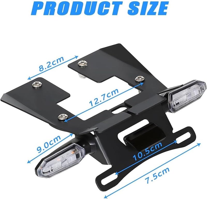 janice Grom 125 MSX Fender Eliminator Kit - Tail Tidy Compatible with 2016-2020 MSX125 Grom - License Plate Bracket Holder with Rear Turn Signals & License Plate Light (Smoke) - Image 3